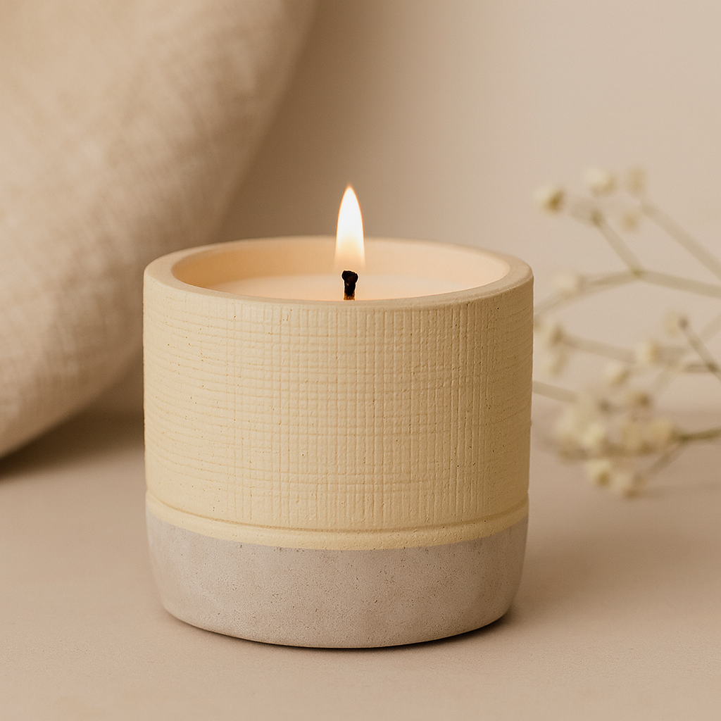Coffee Scented Candle Concrete Wooden Wick