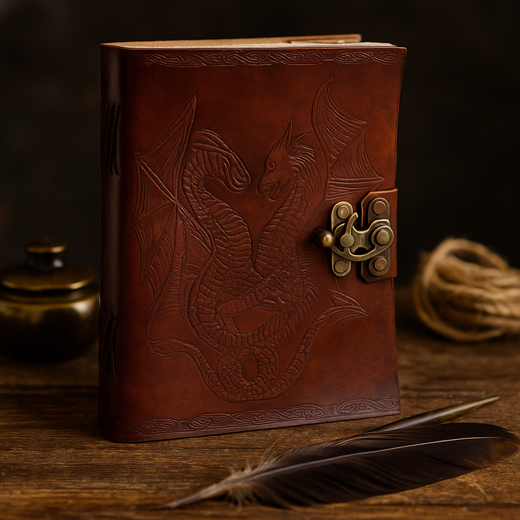 Leather Journal Notebook Dragon 6x8 Inches 200 Pages