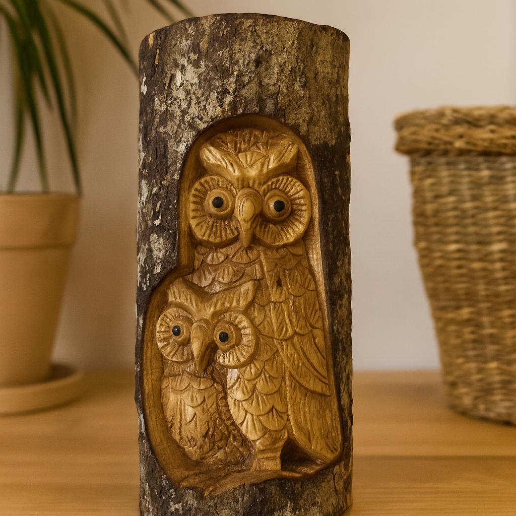 Decor familie bufniță 26x16x6cm