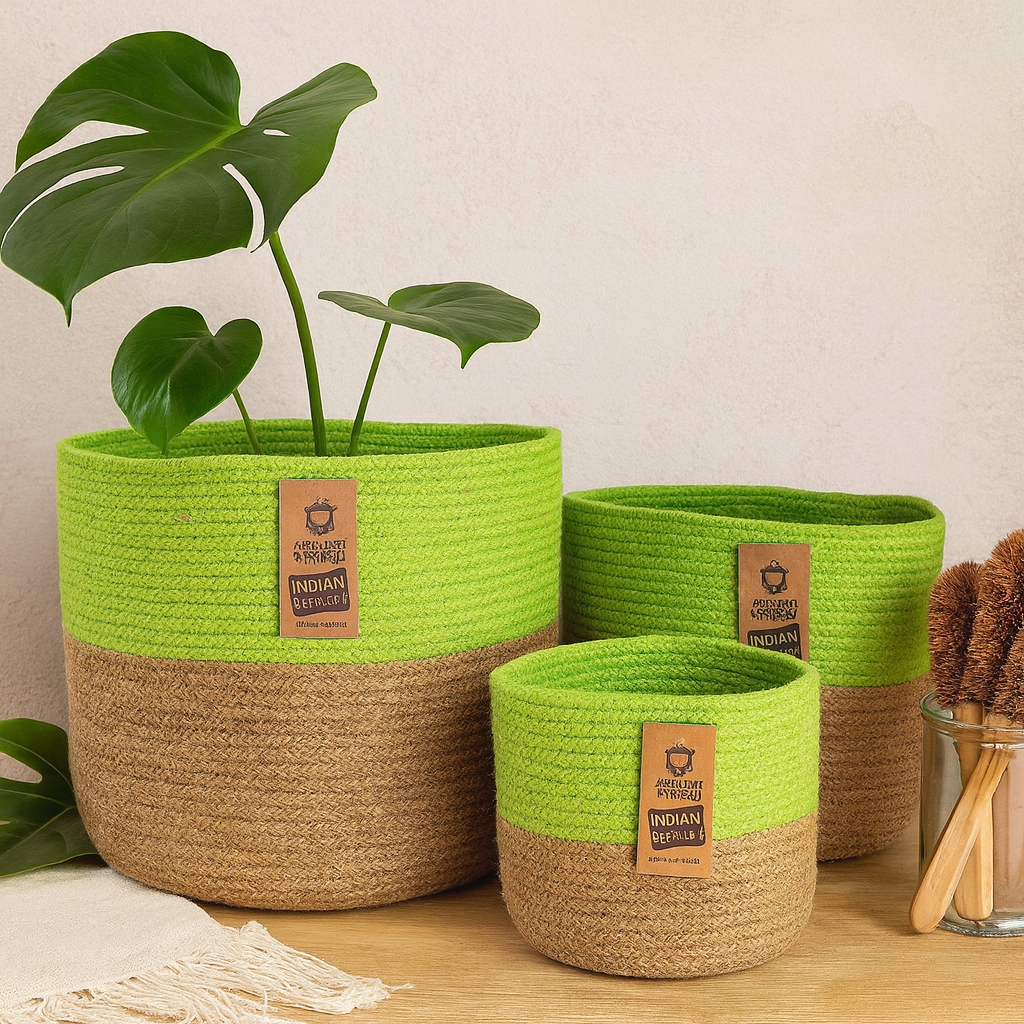 Set van 3 opbergmanden van katoenen touw