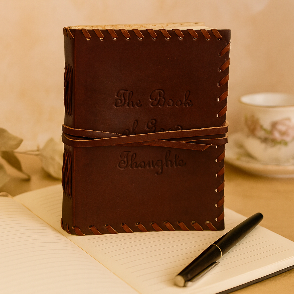 Leren dagboek notitieboek met sluiting 200 pagina's