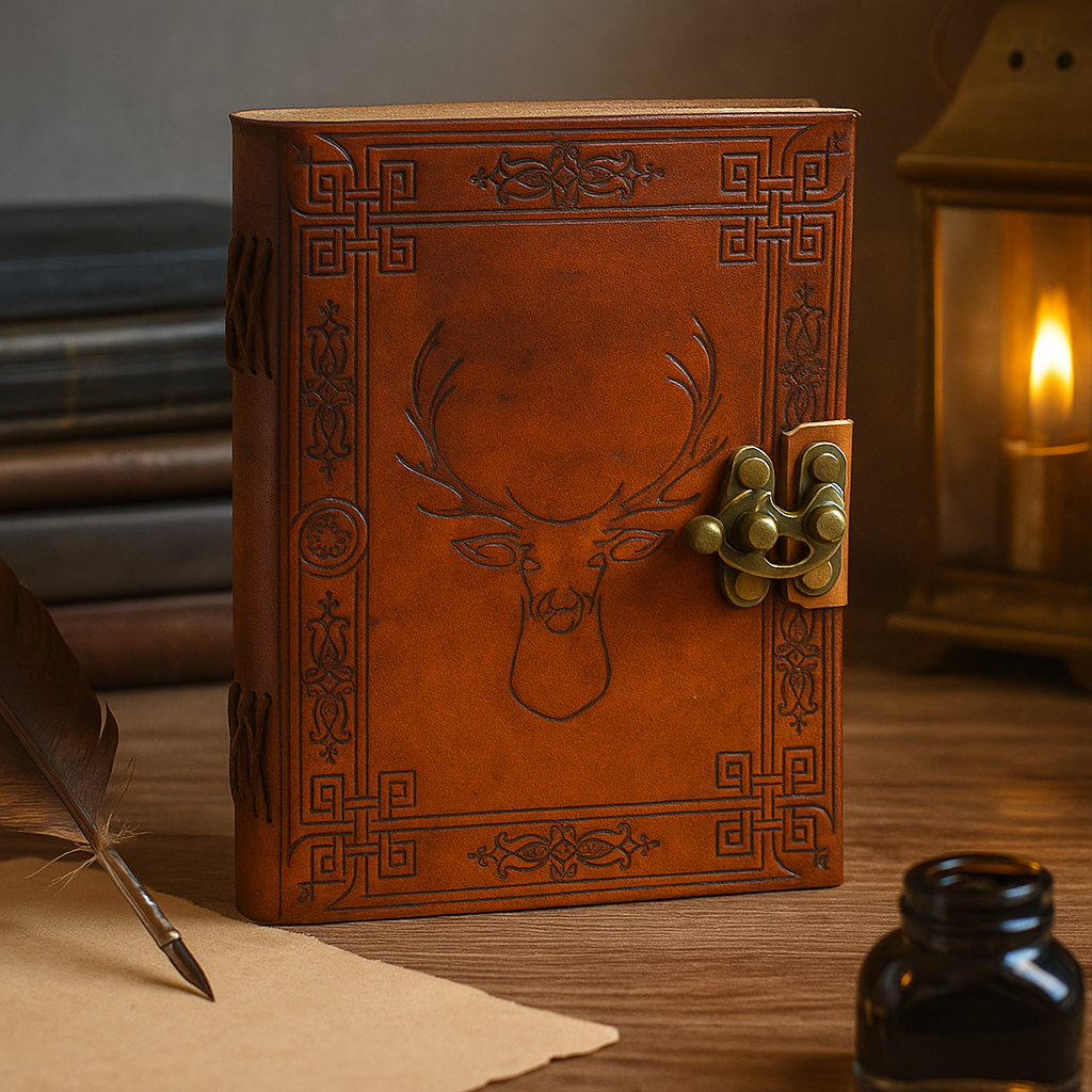 Leather Notebook Stag 6x8 200 Pages
