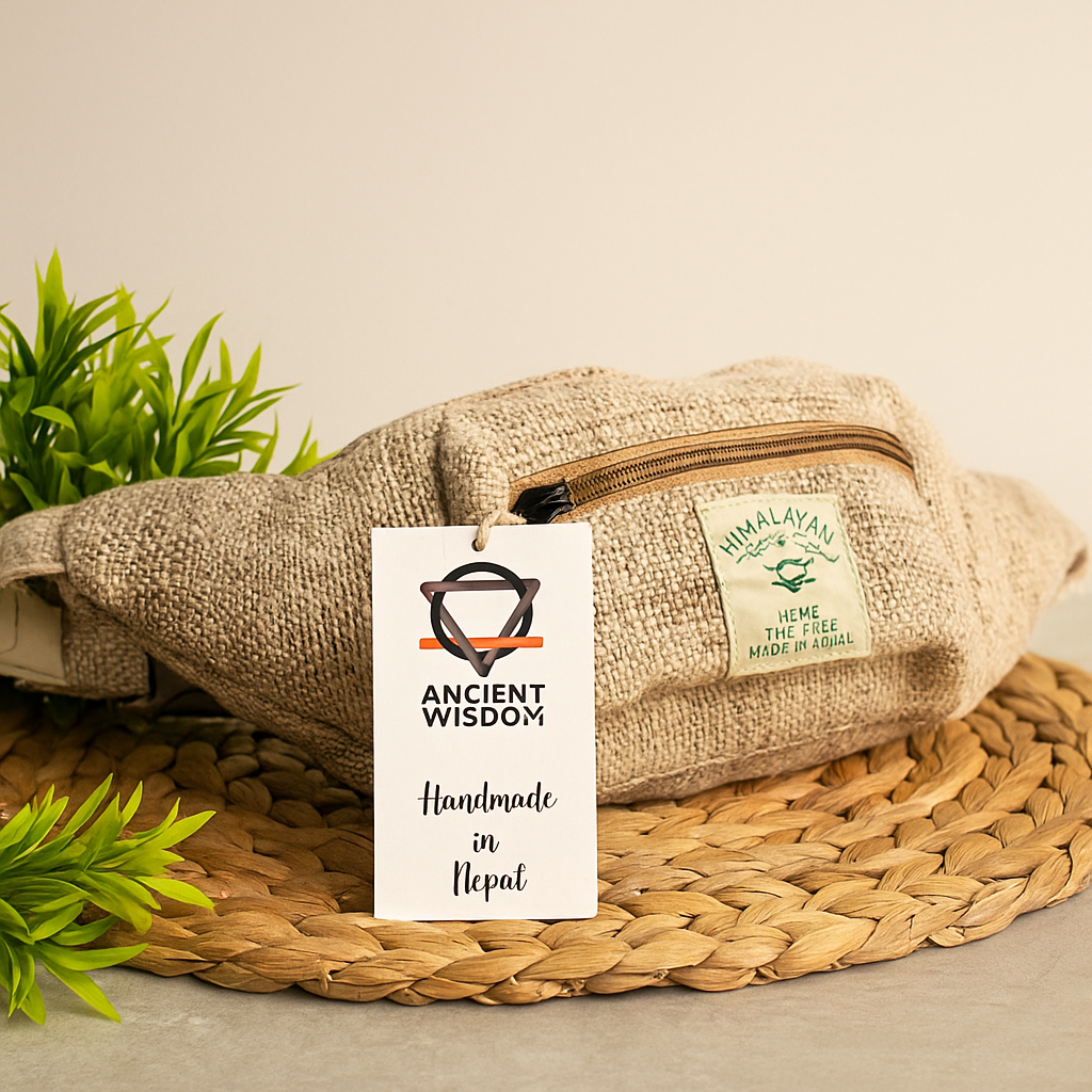 Ľanový ľadvinkový pás, ručne vyrobený v Nepále