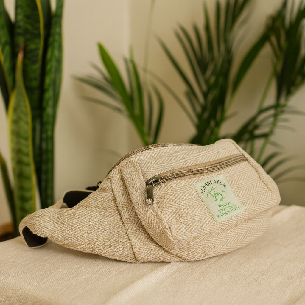 Ľadvinka Pásová Taška Ľan Bavlna Ručne Vyrobené Nepál