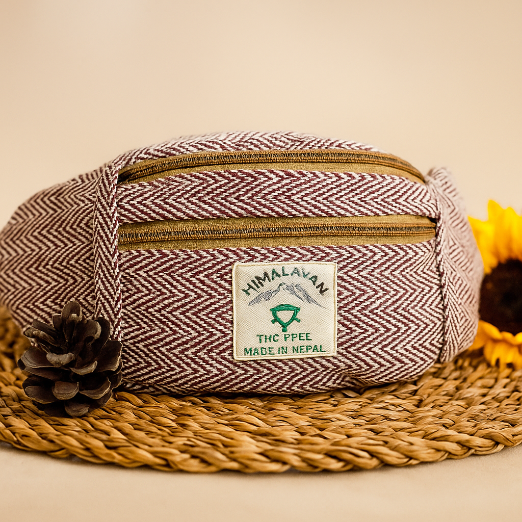 Katoen Hennep Heuptasje Visgraat Wijnrood