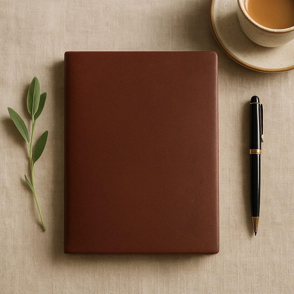 Portafoglio in pelle marrone minimalista liscio senza logo