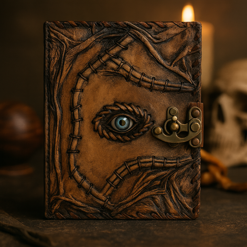 Leather Evil Eye Journal With Clasp 160 Pages