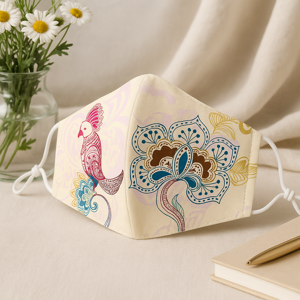 Modische Gesichtsmaske – Mandala-Papagei (Erwachsene)