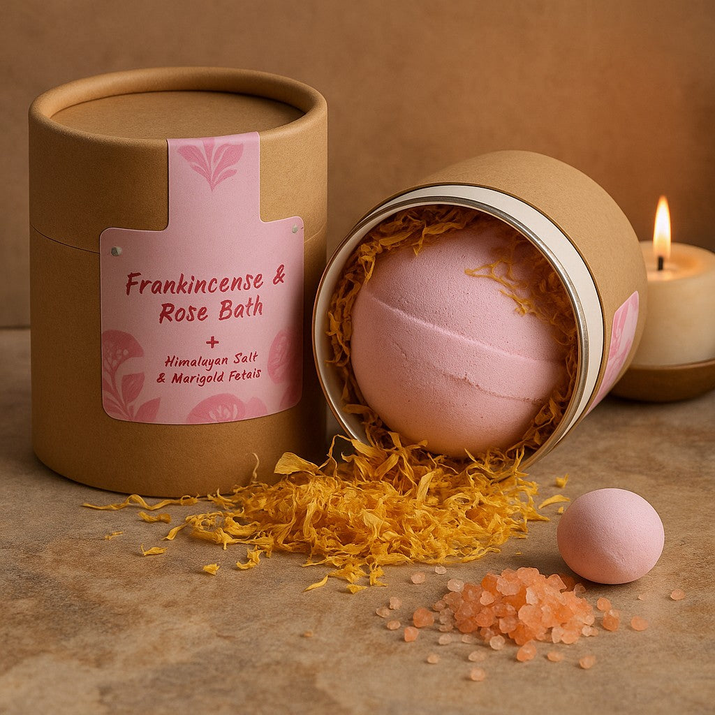 Badebombe og Himalaya Salt Gavesæt 3-dele