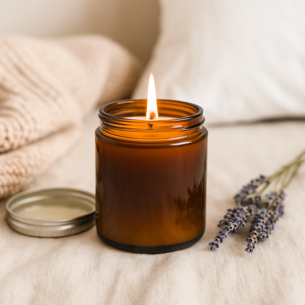 Candela Profumata Lavanda Finocchio Aromaterapia Cera di Soia