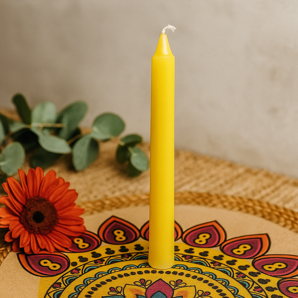 Bougies du chakra du plexus solaire Lot de 12 Jaune Manipura