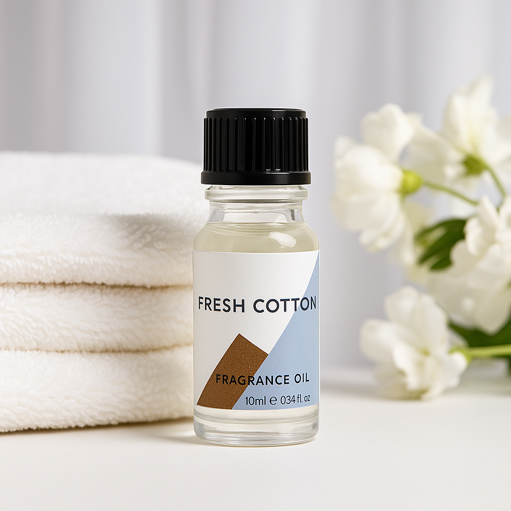 Duftöl „Fresh Cotton“, 10 ml, von Ancient Wisdom – kühlender Duft, hergestellt in England