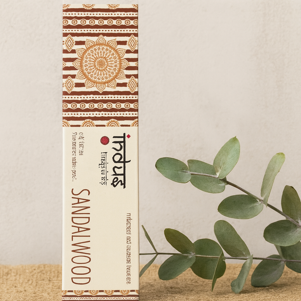 Indus Treasures Sandalwood Incense Sticks Hand-Rolled 15g
