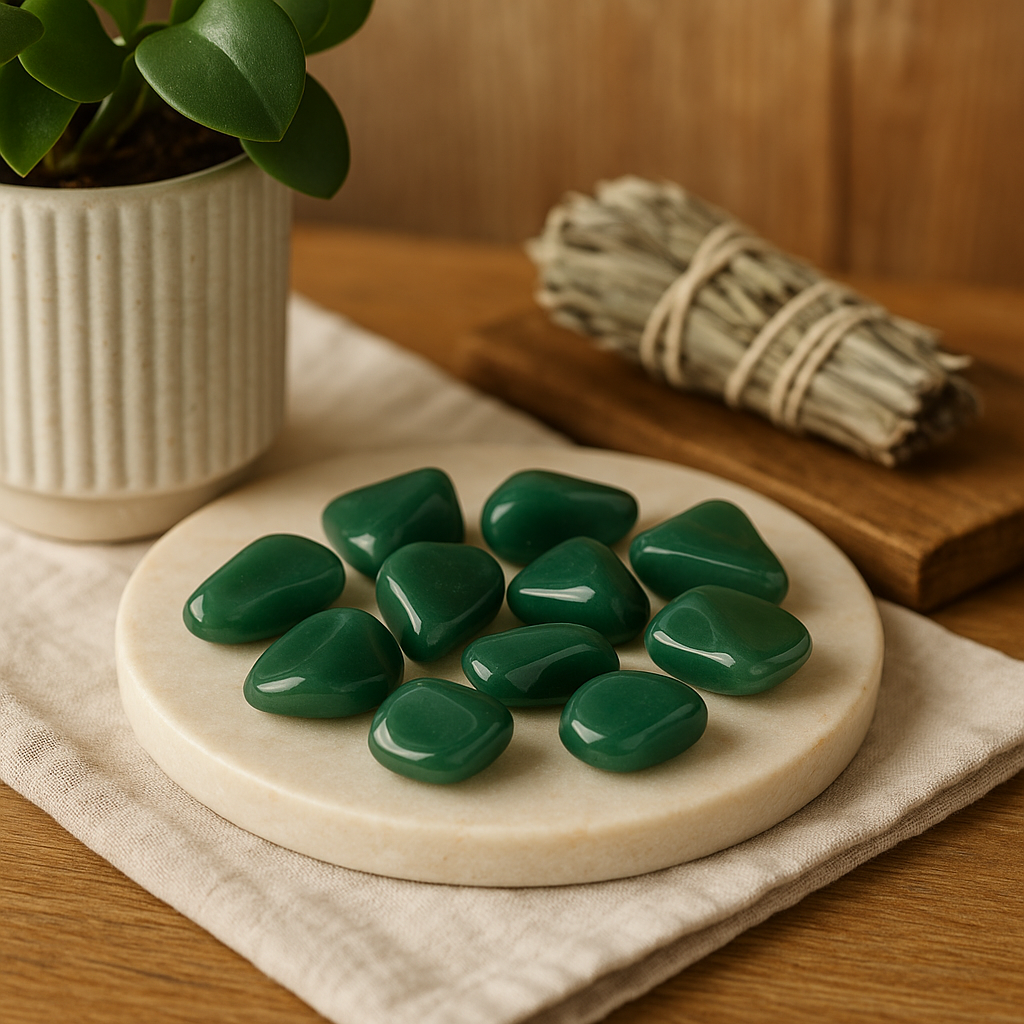 Green Quartz Tumbled Stones Large 24 Pieces