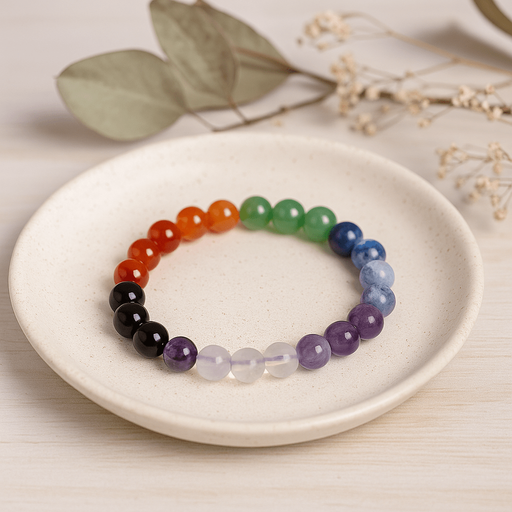 7 Chakra Gemstone Beaded Bracelet 8mm - SHAMTAM.COM