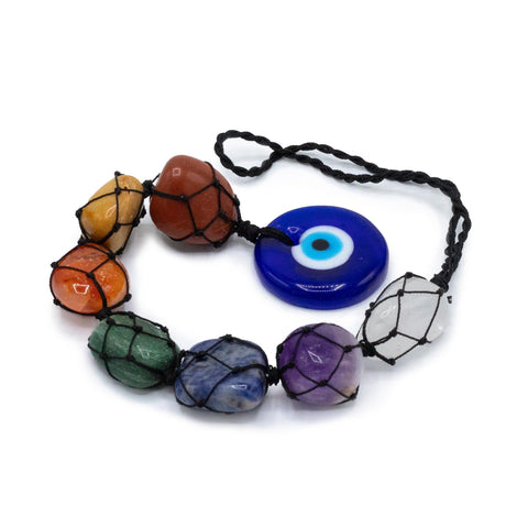 Handcrafted Chakra Stone Evil Eye Pendant for Energy Protection and Balance - SHAMTAM.COM