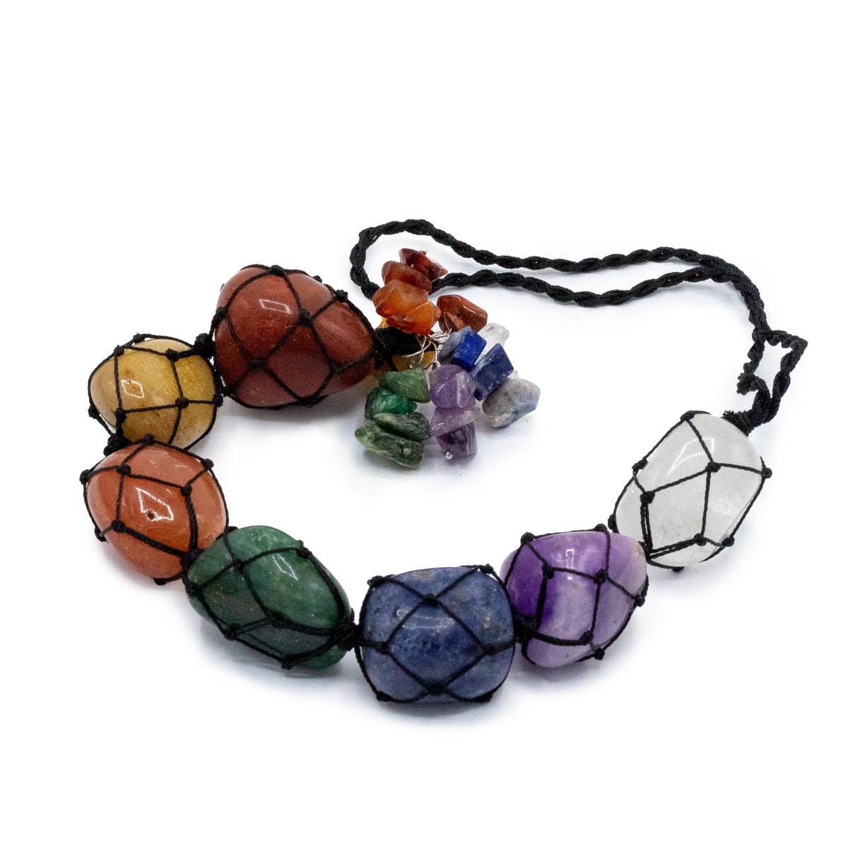 Vibrant Seven Chakra Stone Pendant Necklace for Spiritual Healing and Balance - SHAMTAM.COM