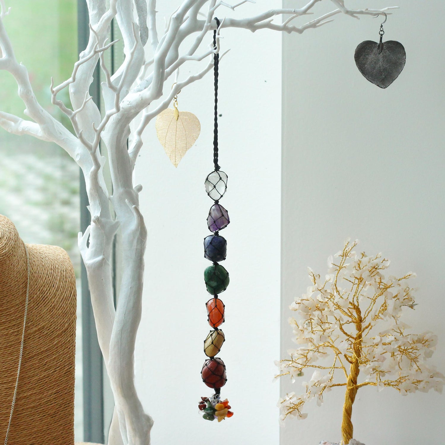 Vibrant Seven Chakra Stone Pendant Necklace for Spiritual Healing and Balance - SHAMTAM.COM