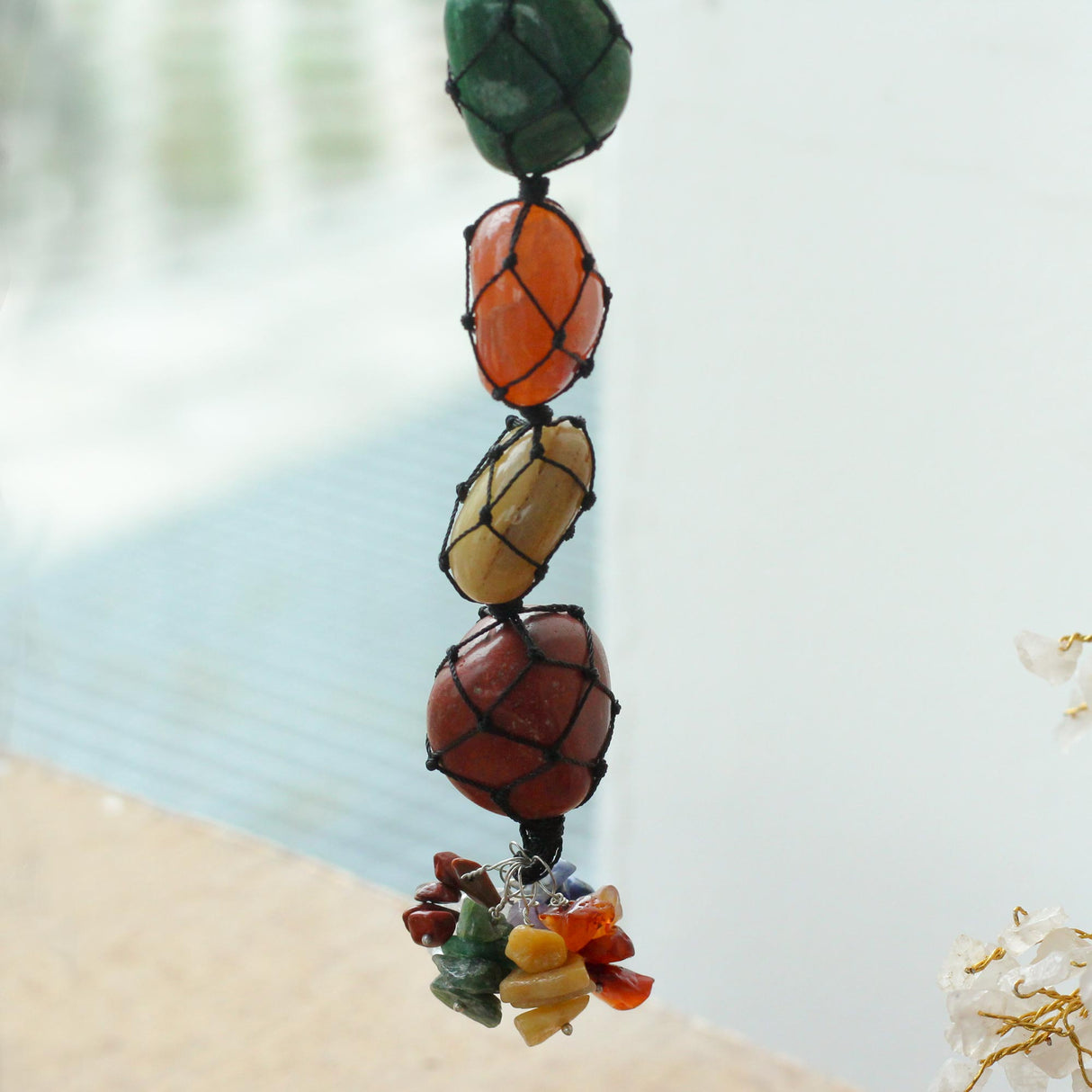 Vibrant Seven Chakra Stone Pendant Necklace for Spiritual Healing and Balance - SHAMTAM.COM