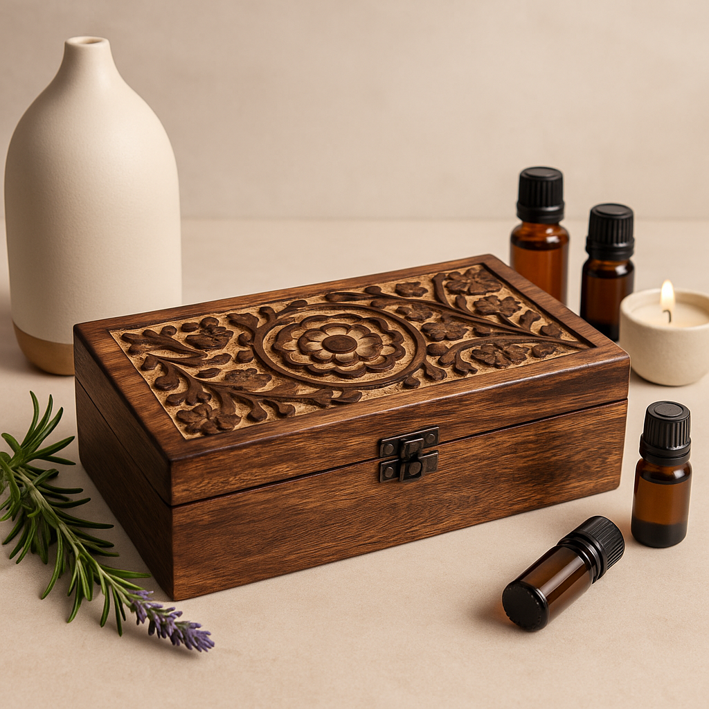 Essential Oil Storage Box Floral 32 Slots