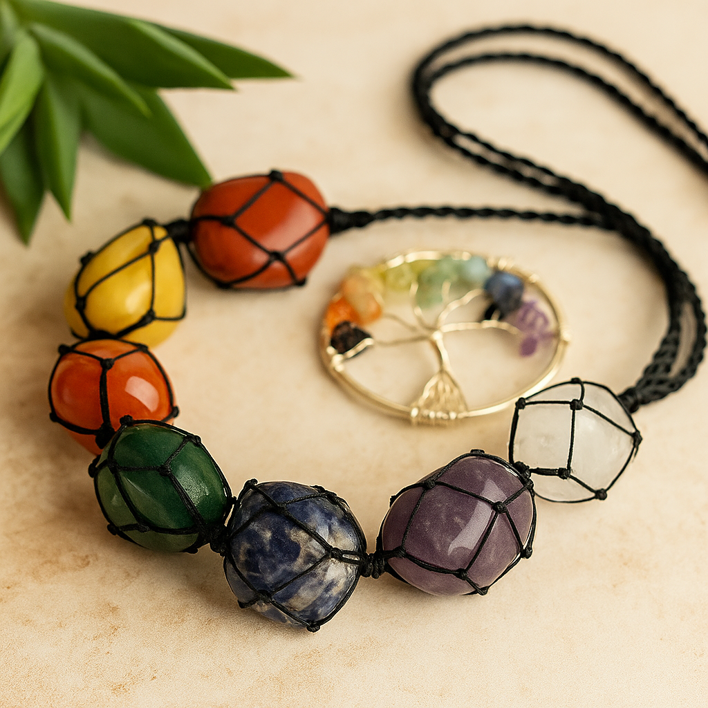 Pandantiv Chakra Copacul Vieții, 7 Pietre