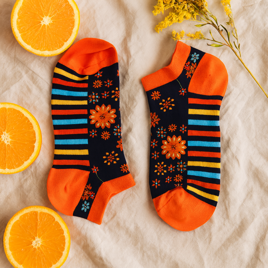 Mandala Socken niedrig S/M 3,5-6,5 - Mandala Blumen