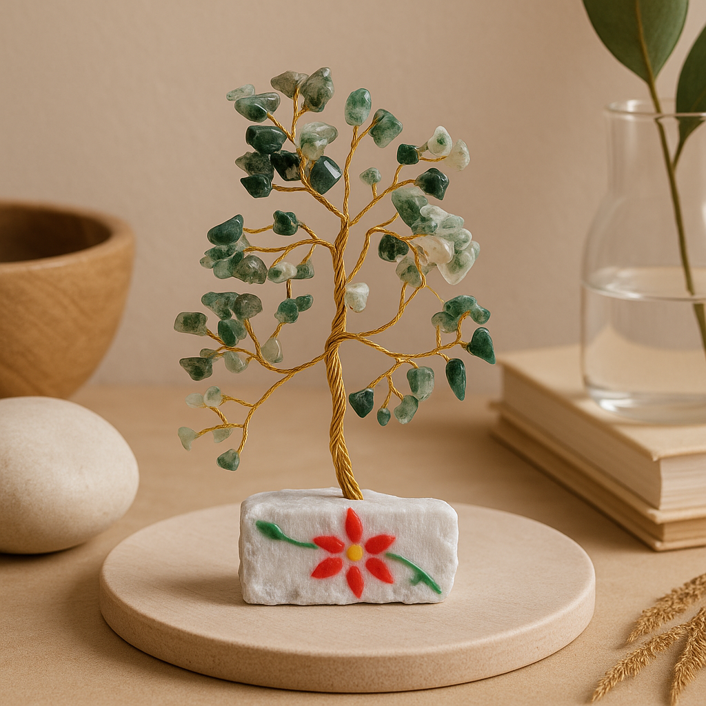 Moss Agate Crystal Tree 80 Crystals