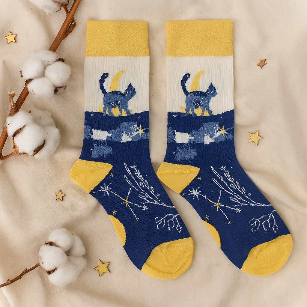 Kattstrumpor S/M Midnattskatten