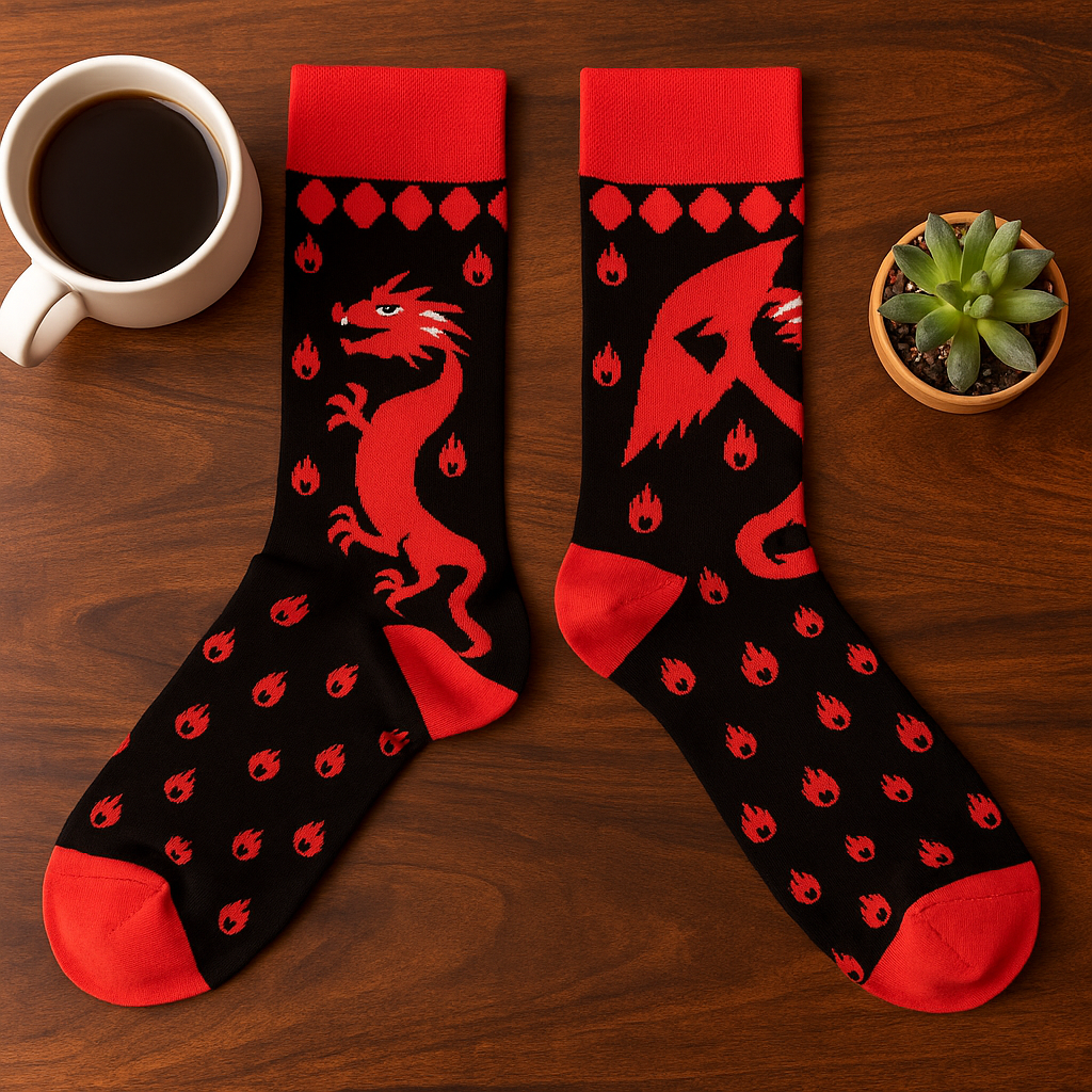 Красные носки Dragon S/M