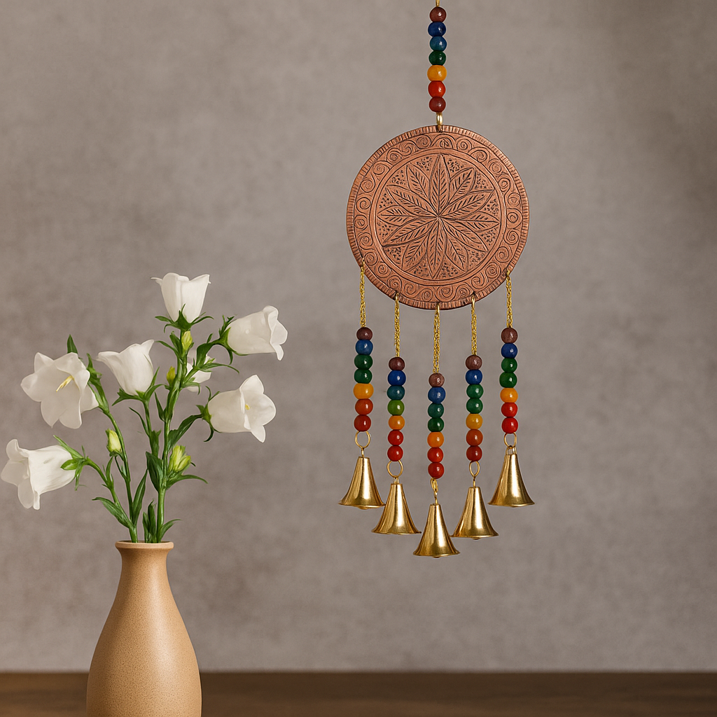 Clopoțel de vânt din alamă Copacul Vieții, 5 clopoțele