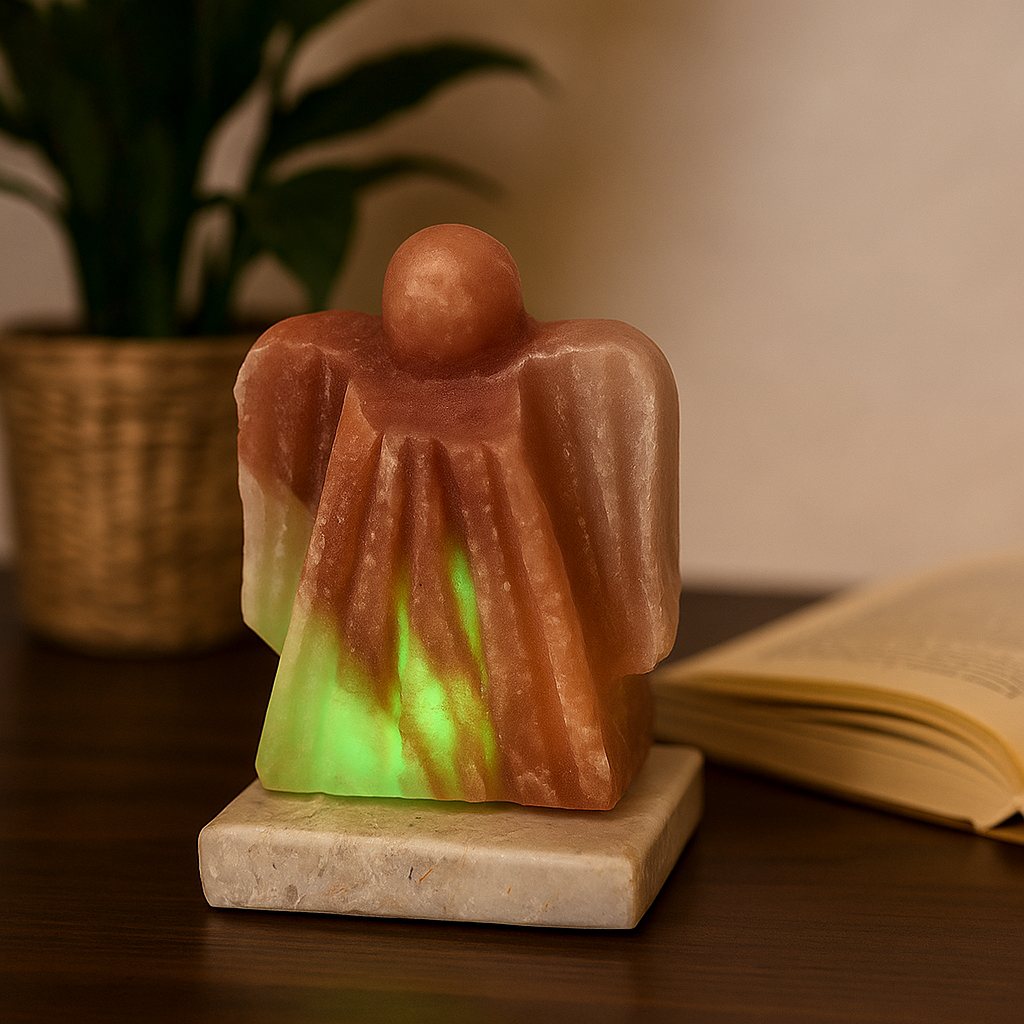 Himalájská krystalová solná lampa USB vícebarevný anděl