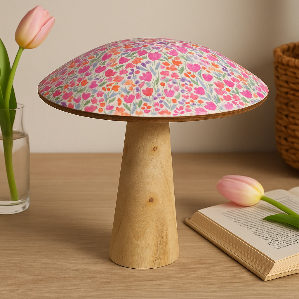 Träsvamp Dekor Stor Blommig 20x15cm