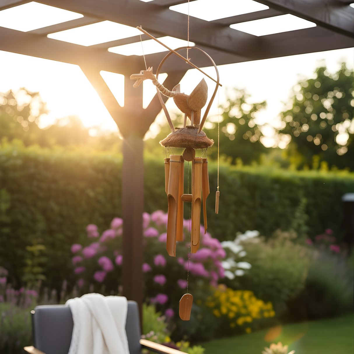 Bambusový zvonkohra kokosový drak