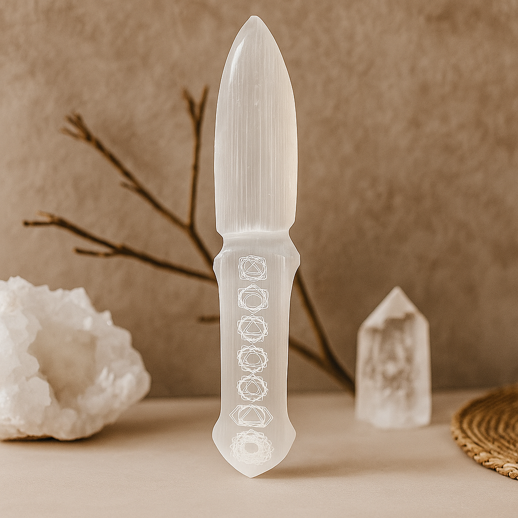 Cuchillo Ritual Selenita - Chakra
