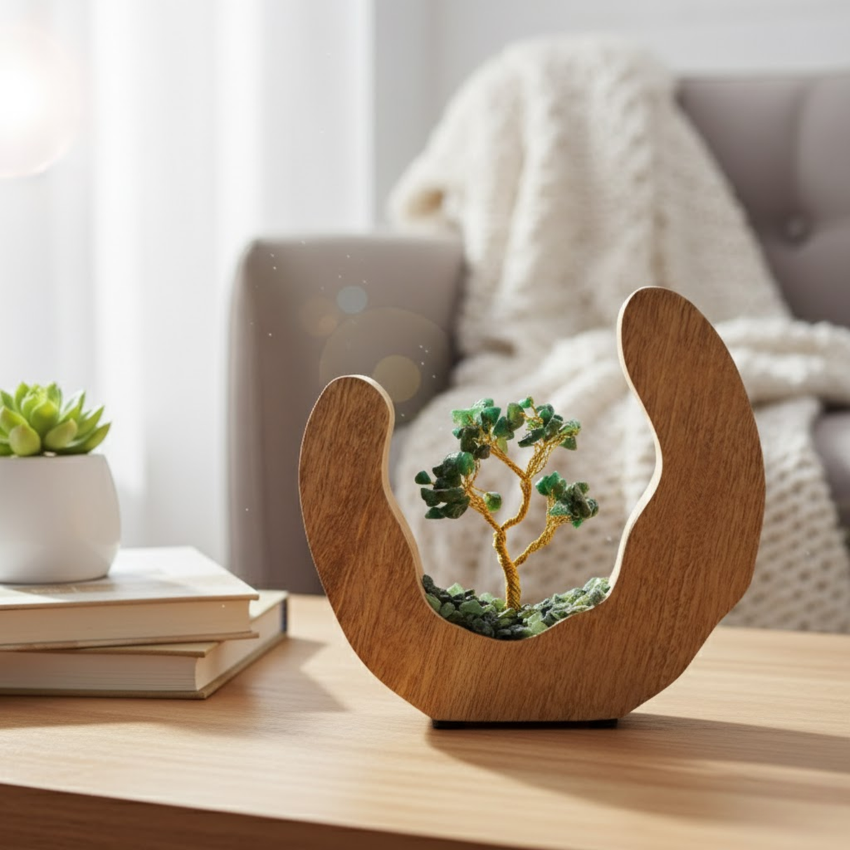 Πράσινο Κρύσταλλο Δεντρό Αβεντουρίνης Ξύλο Μάνγκο 60 Τσιπς