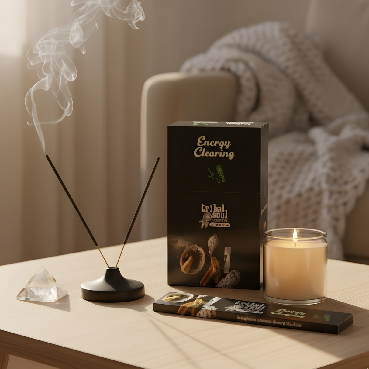 Bețe de tămâie pentru curățare energetică Arzător ceramic Suflet tribal