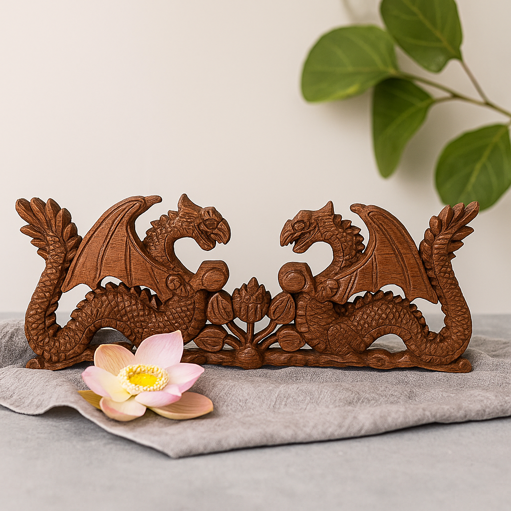 Drage veggplakett utskjæring, Suar-tre