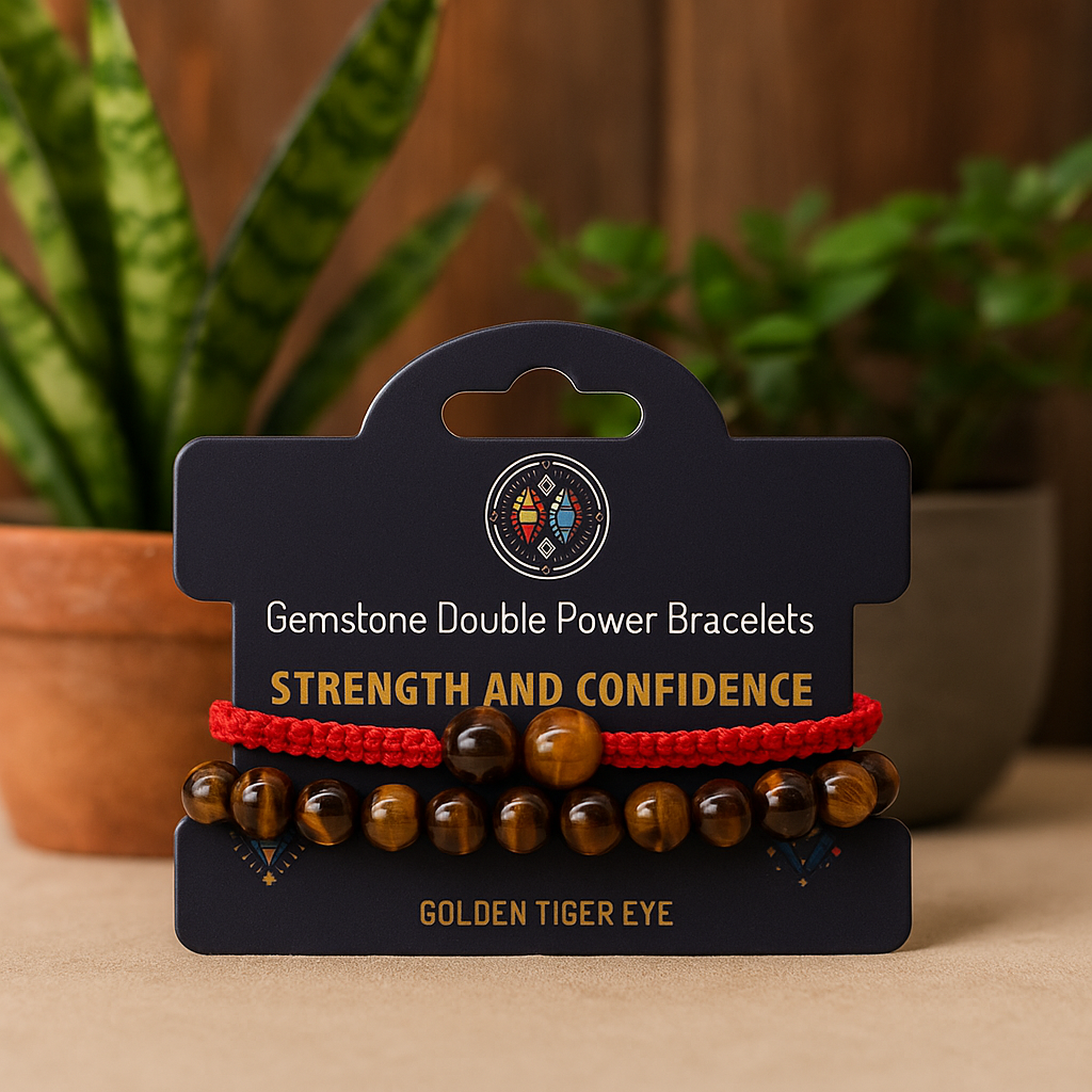 Tiger Eye Gemstone Bracelet Set