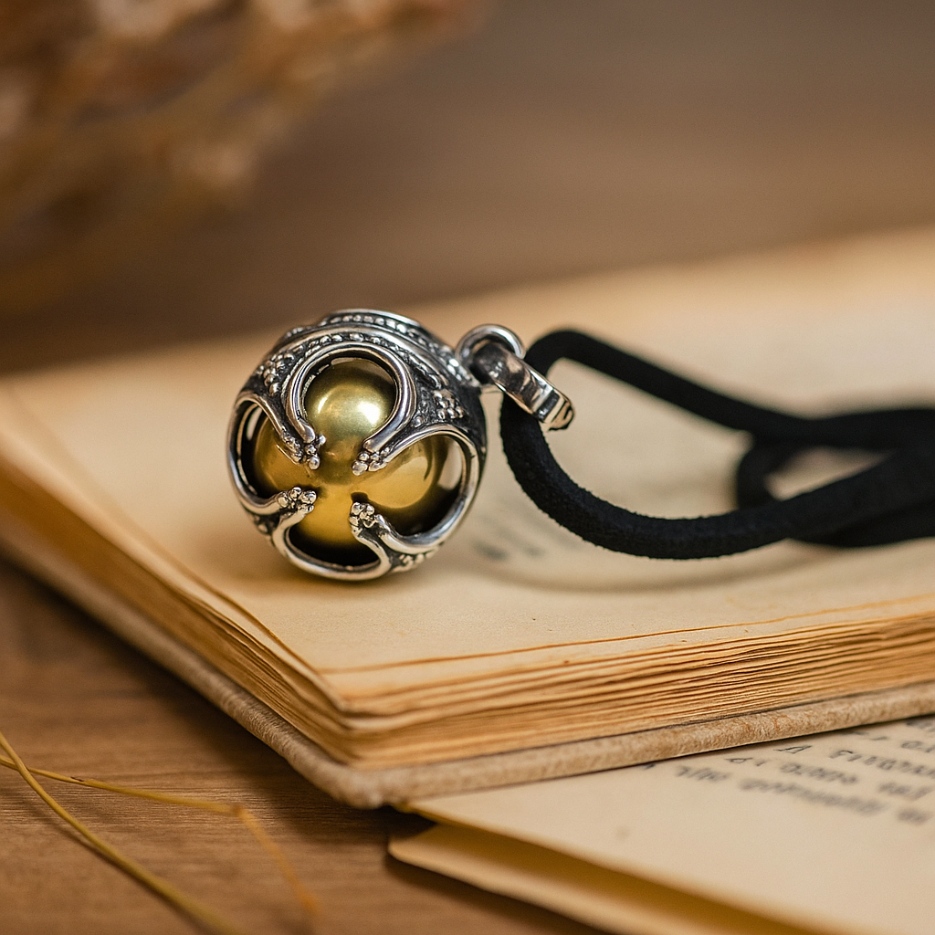 Přívěsek andělský zvonek z ryzího stříbra prosperita 16mm