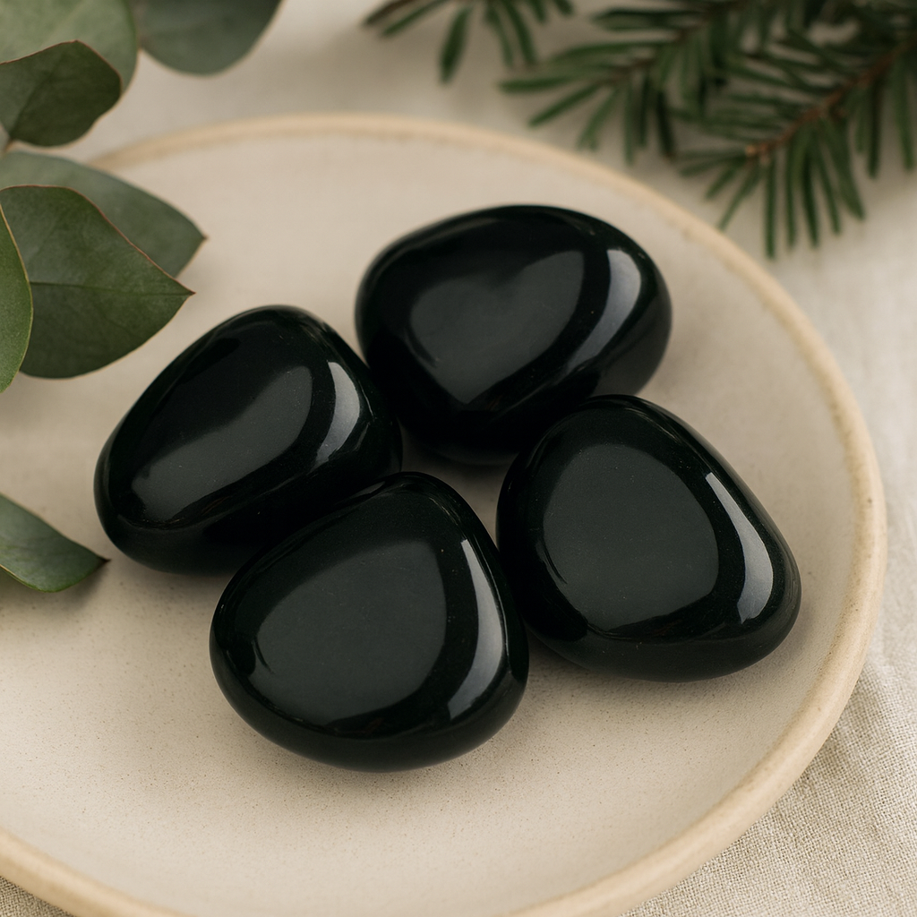 Broušené kameny zelený mech 24 kusů