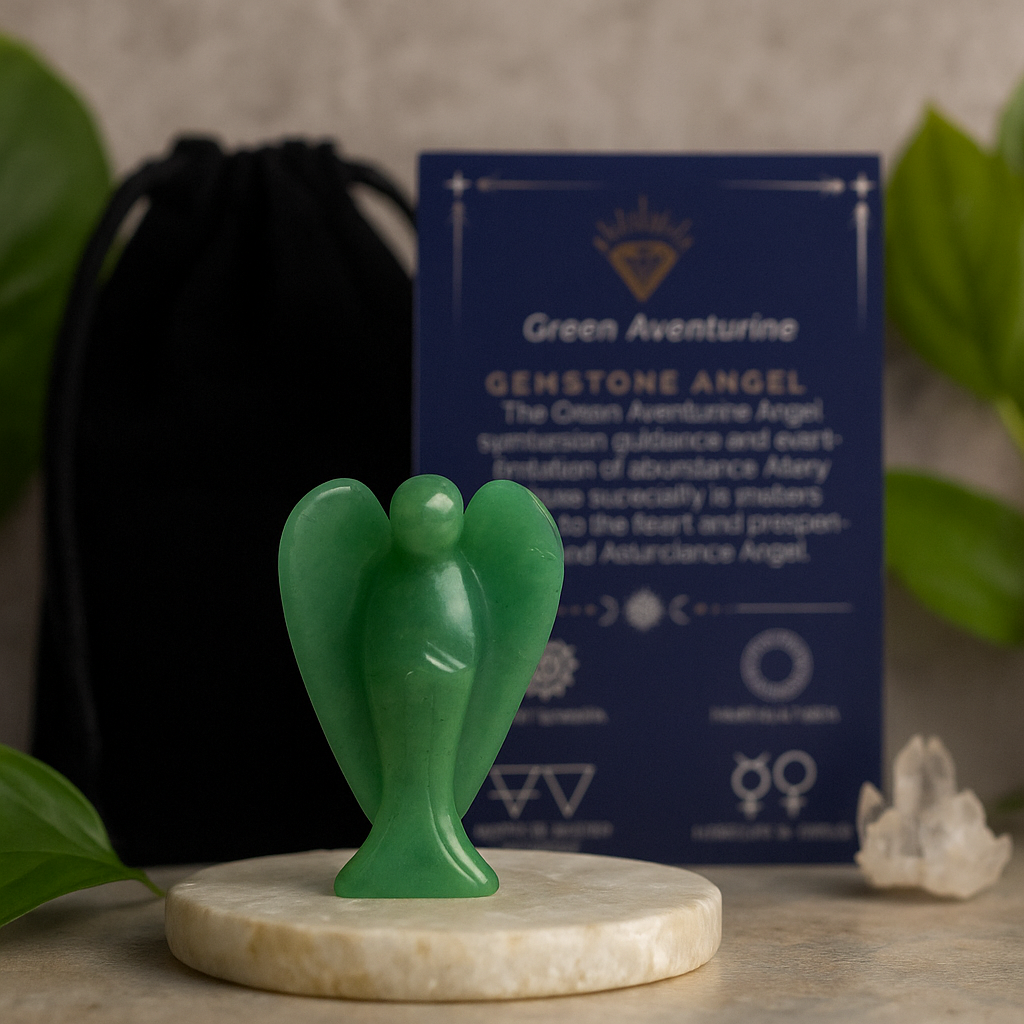 Green Aventurine Crystal Angel, 50mm