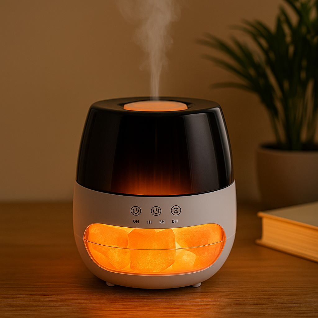 USB Himalayan Salt Ultrasonic Flame Effect Aroma Diffuser