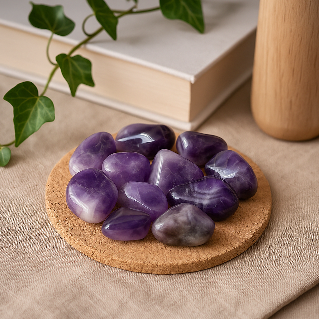 Piedras pulidas de amatista bandeada - 24 piezas