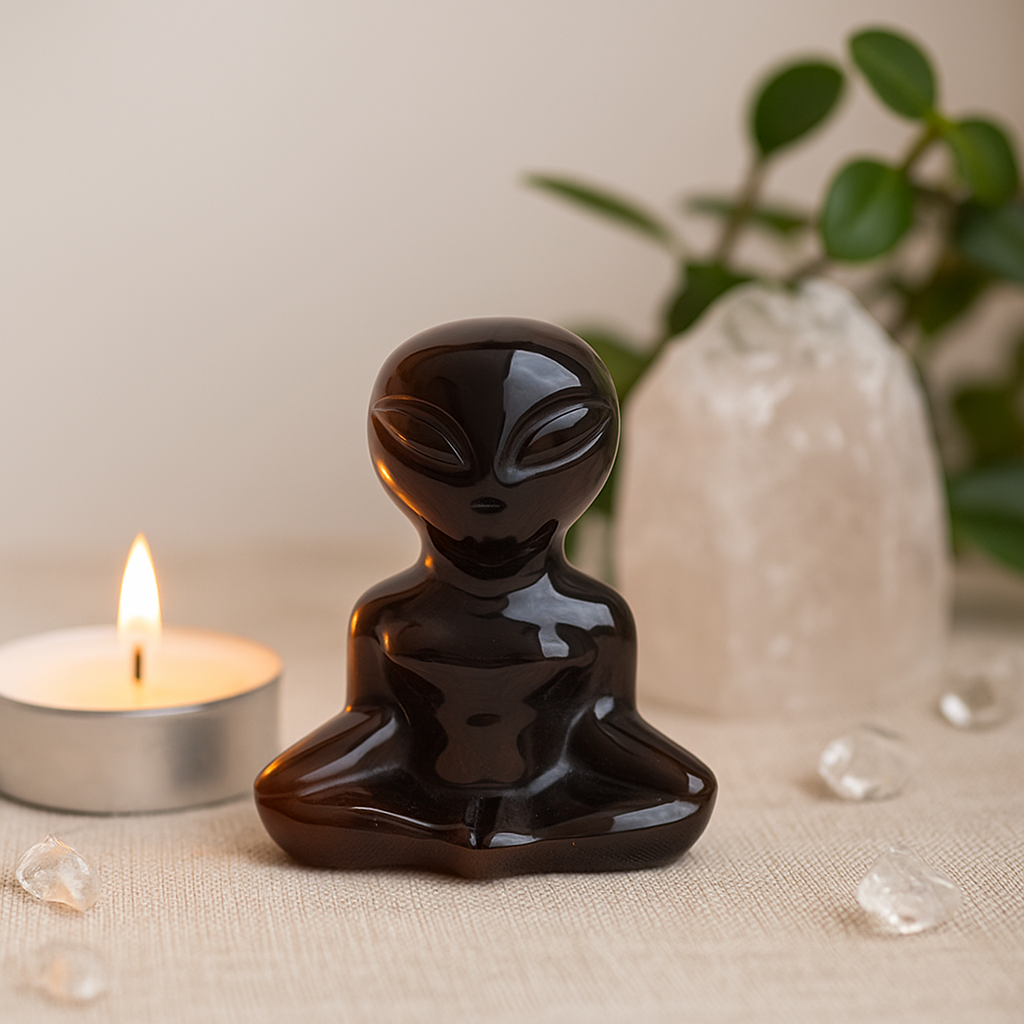 Фигурка на извънземно от тигрово око 40x30x15mm