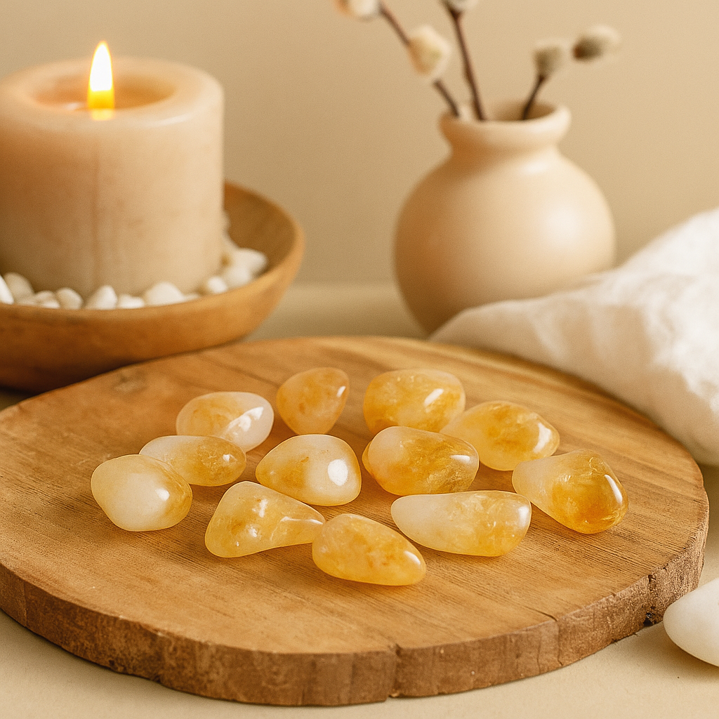 Citrin csiszolt kövek 24 darabos készlet Brazília