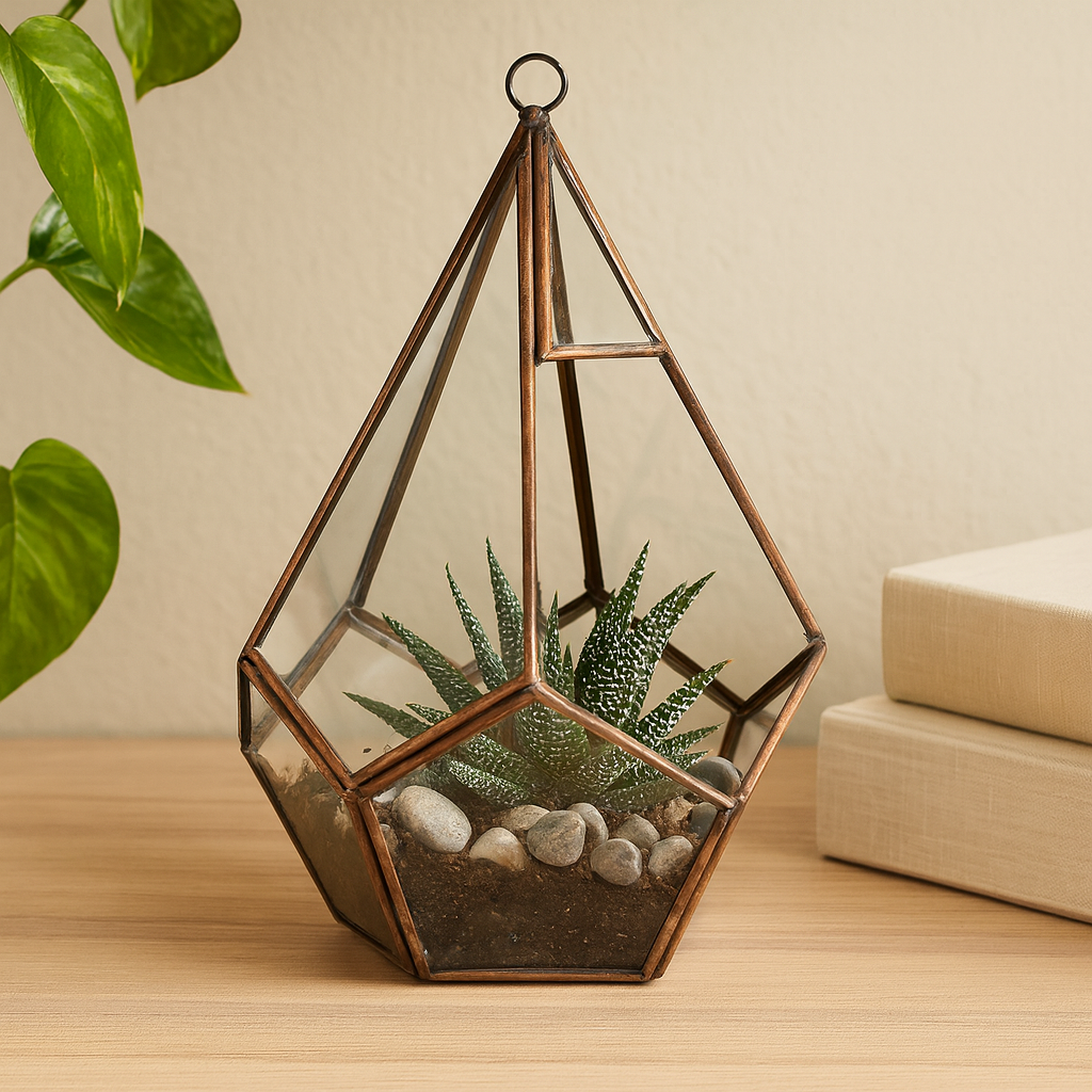 Glass Terrarium, Large Pentagon