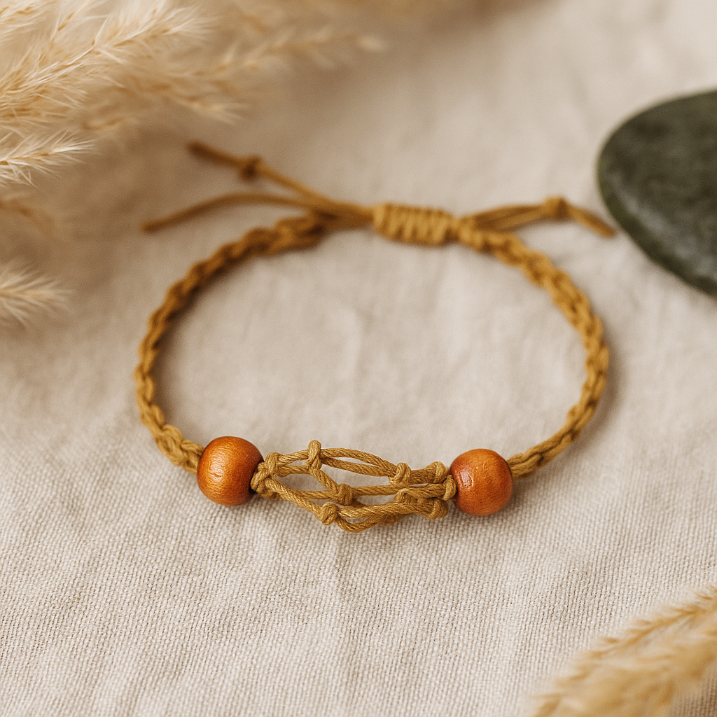 Gemstone Bracelet Cord Adjustable Sand