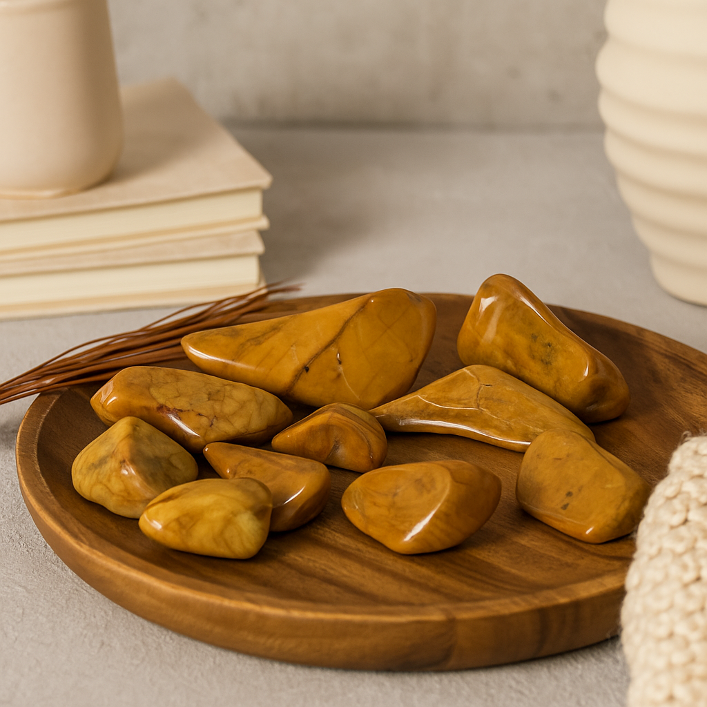 Yellow Jasper Large Tumbled Stones, 24 Pieces