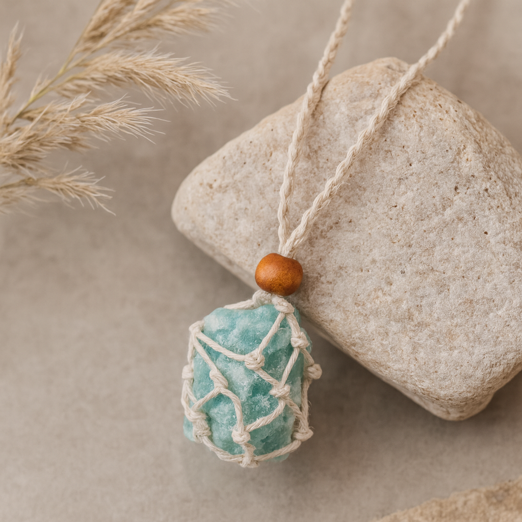 Šňůrka na náhrdelník z drahokamu, nastavitelná přírodní vlákno