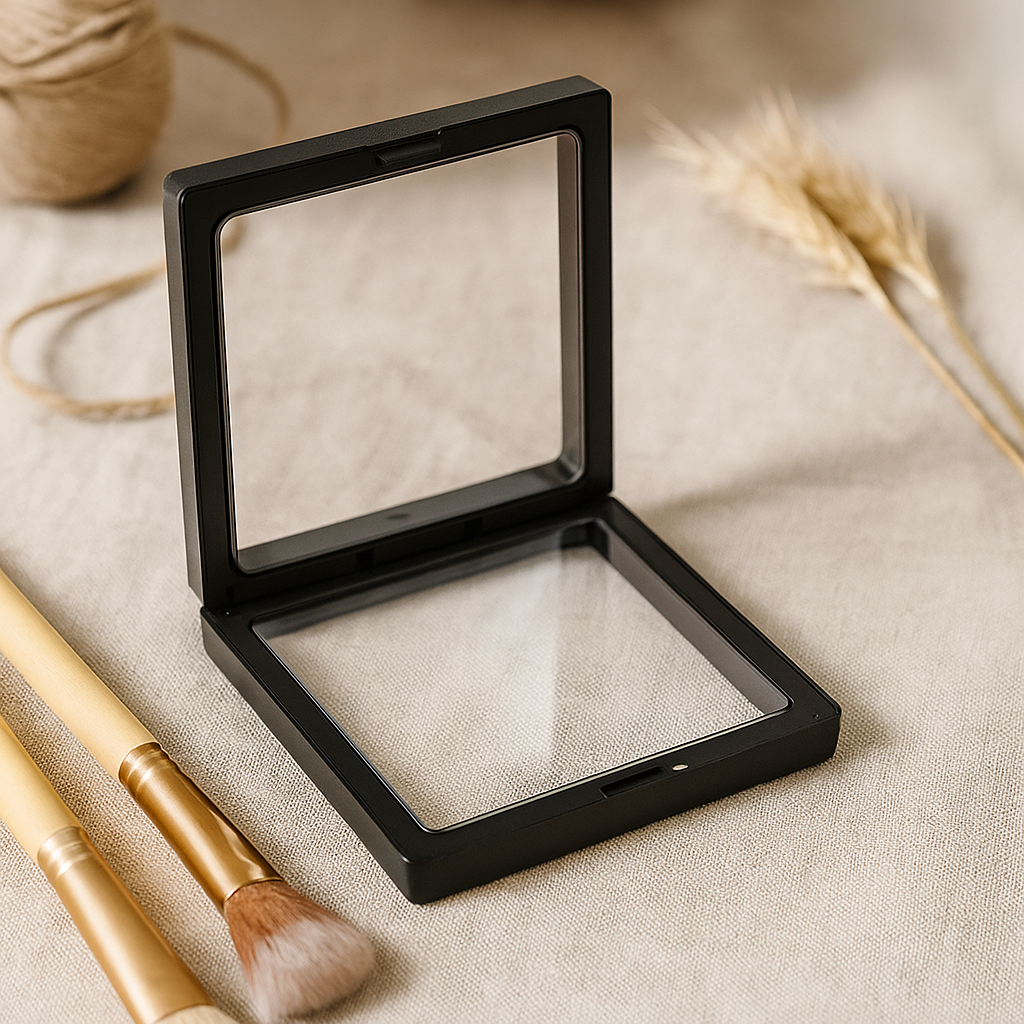 3D lebegő kijelzőkeret 9x9cm fekete